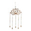 Carillon de vent en bois de manguier, lotus, or, intérieur, extérieur, perles de verre et clochettes