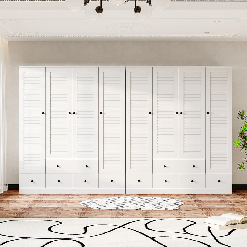 Garde-robe de l 118 po de largeur, Blanc