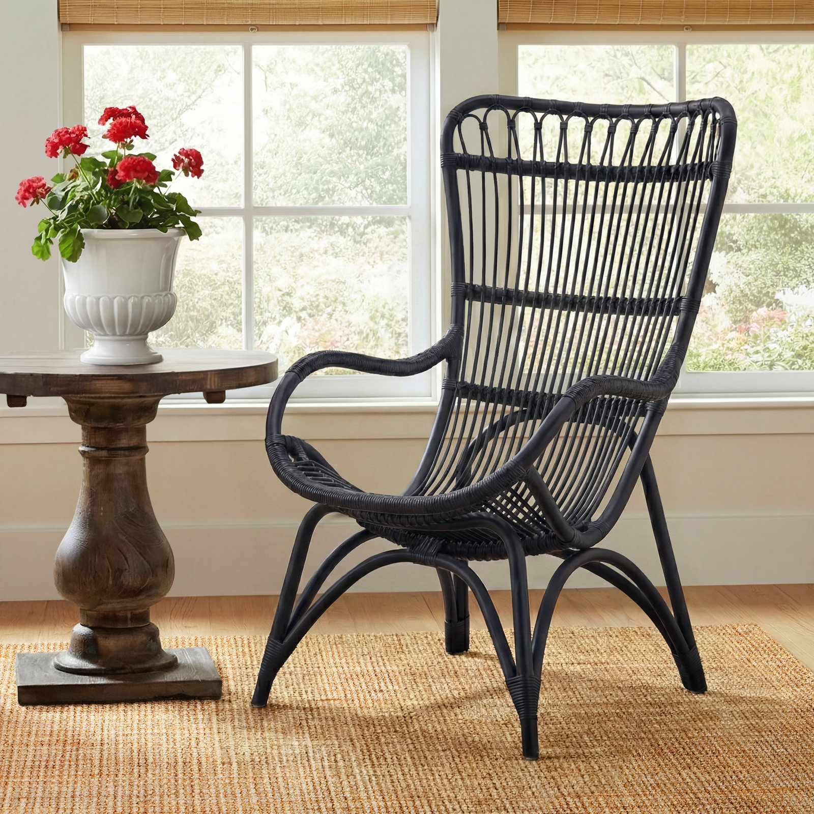 Lorelei Upholstered Accent Chair, Black