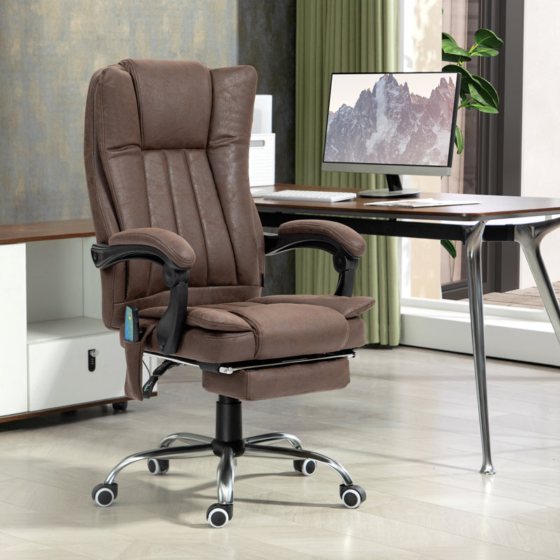 Jai-Dhe Microfiber / Microsuede Executive Chair, Dark Brown