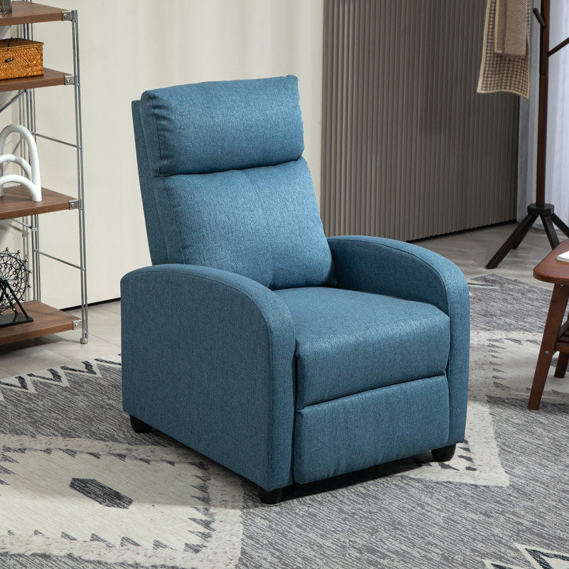 Push Back Recliner Chair Home Theatre Seating with Padded Seat, Blue