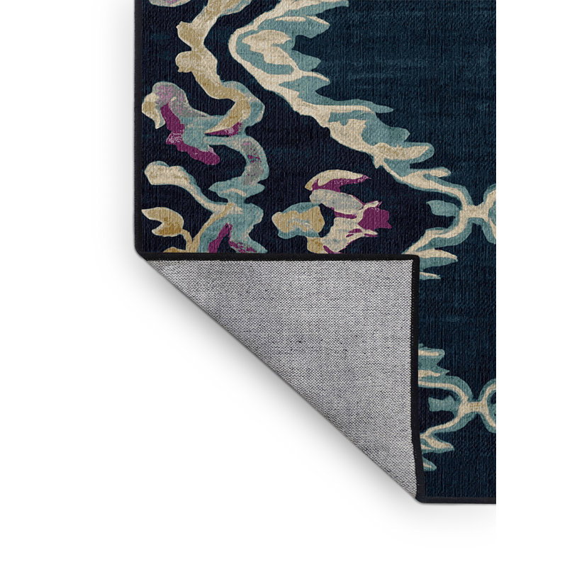 Machine Washable Gray Area Rug, Square 4'