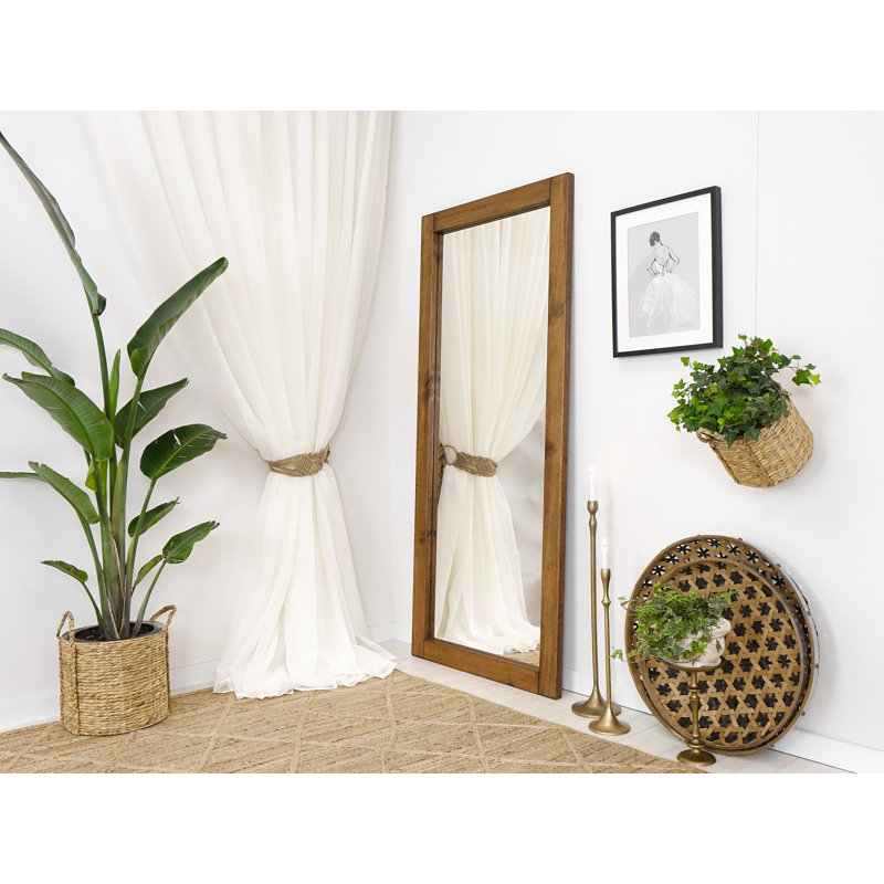 Broussard Wood Flat Mirror, 200cm H x 88cm W x 4cm D