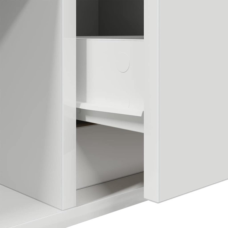 TV Cabinet 80X31x25.5 Cm Engineered Wood, 60 cm, White