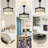 42" Retractable Ceiling Fan with Lights and Remote, Reverisble Quiet DC Motor Chandelier Ceiling Fan