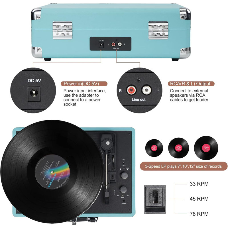 Vintage Turntable Decorative Record Player