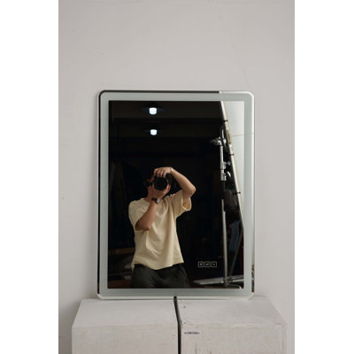 24" W × 32" H Rectangular LED Bathroom Mirror, Equipped with Front & Back Lighting Functions and Built‑in Anti‑Fog Feature