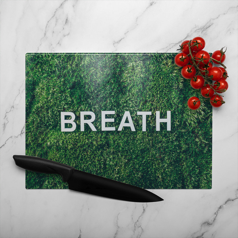 Wellness Breath Designer Glass Chopping Board