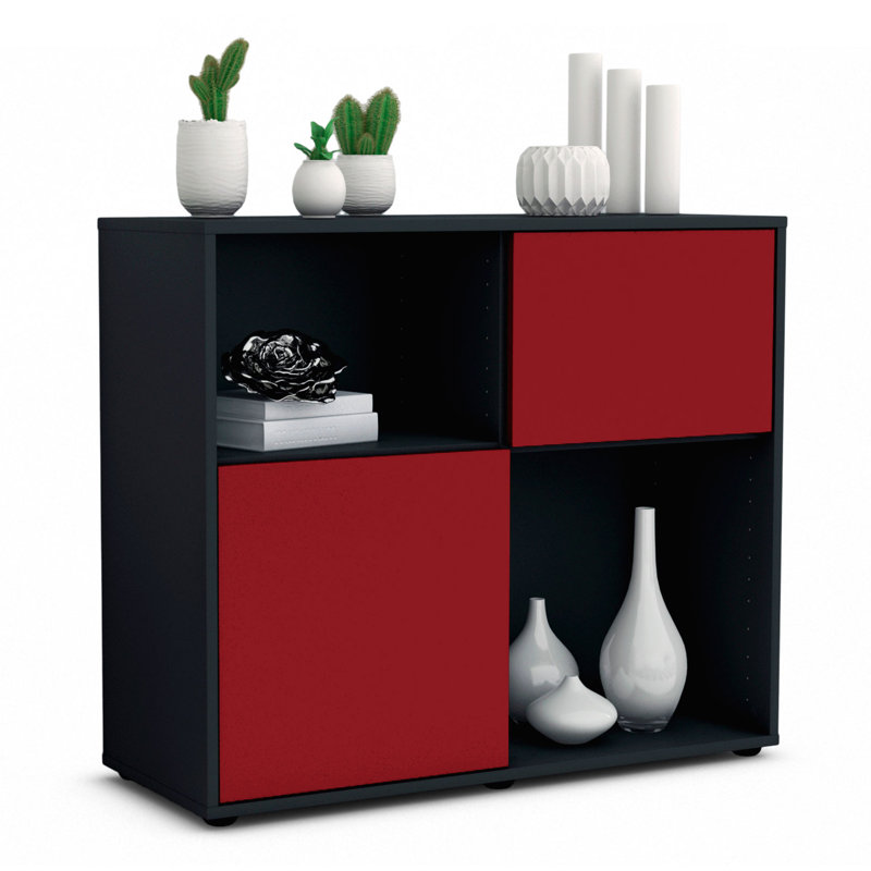 Ramsell 92cm Sideboard, Anthracite/Red