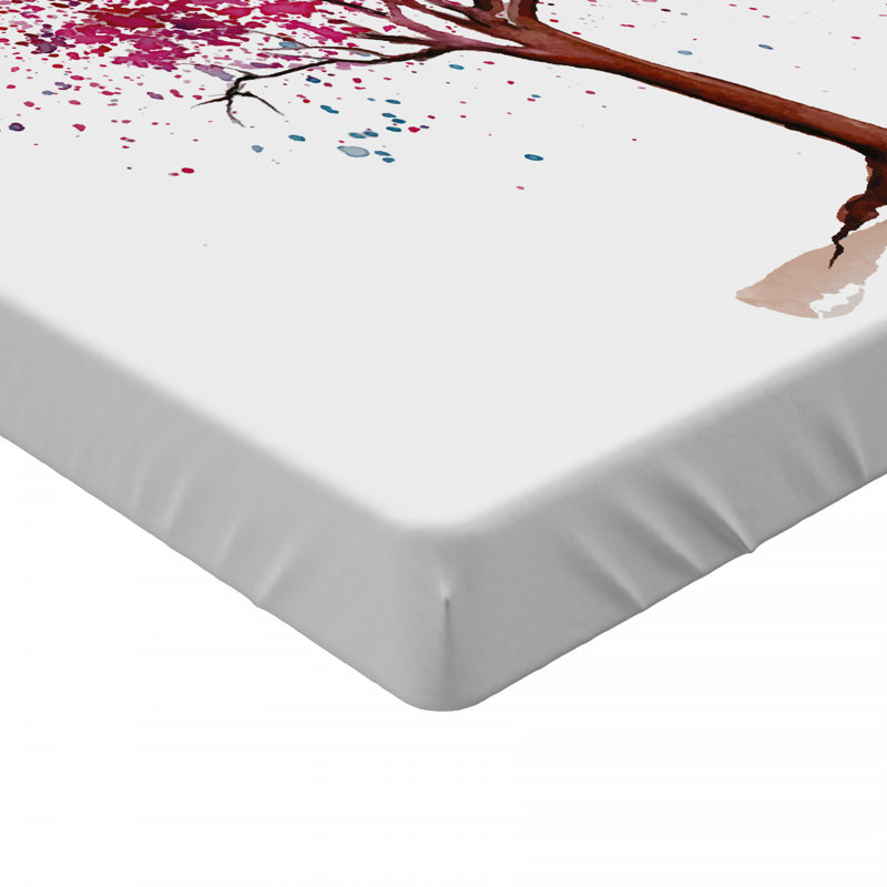 Microfiber Floral Fitted Sheet, Full Fitted Sheet