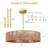 5-Light Bohemian Rattan Drum Chandelier-1949341260