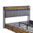 Bed Frame, Storage Headboard With Charging Station And 4 Storage Drawers,LED Lights , Brown And And Gray-1258502575