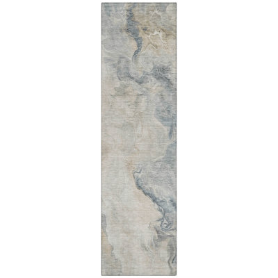 Caelanor Brown Washable Indoor-Outdoor Rug - LOOMLAN