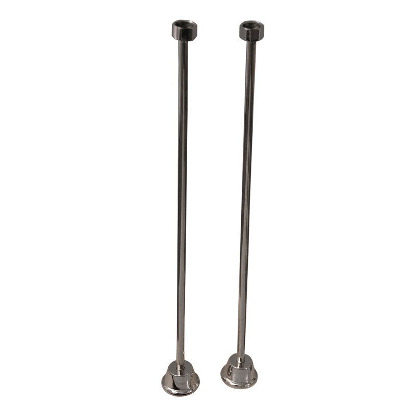 Fourniture de bain droite 24 "en laiton, Chrome poli