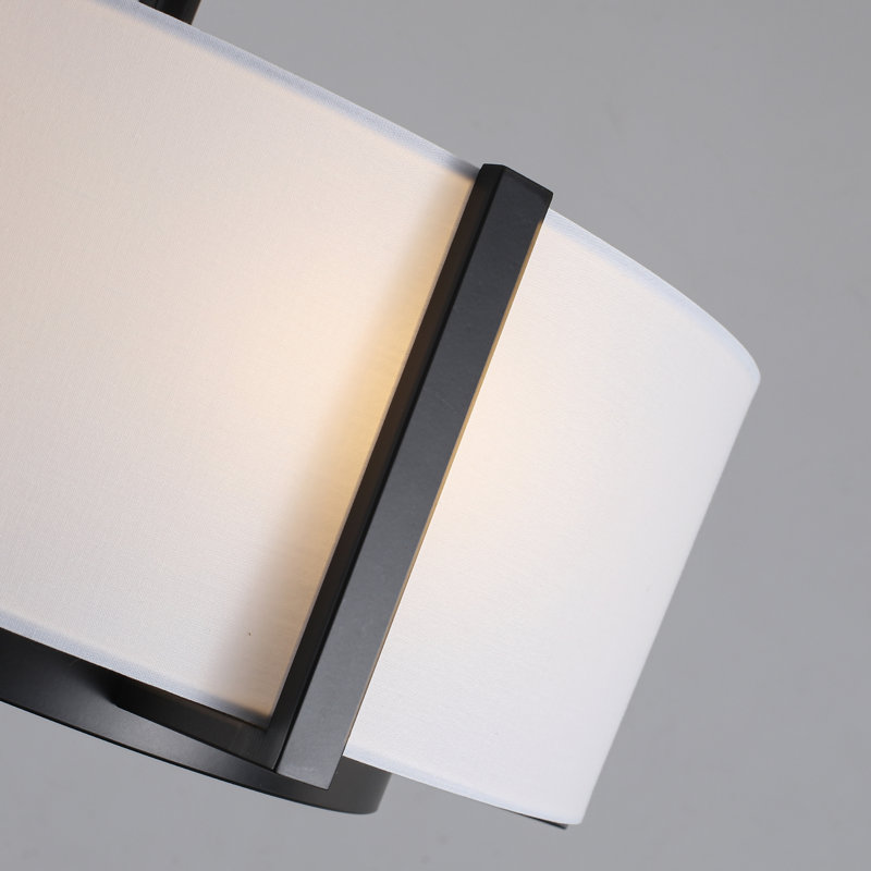 Lustre tambour 5 lumières à intensité variable, Noir mat