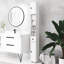 Armoire de salle de bain blanche de 69,62 po de hauteur avec conception étroite et tablettes réglables pour un rangement supplémentaire dans la salle de bain, la cuisine, le couloir, le salon, l 7,77 po x H H, blanc