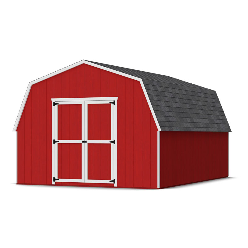 Value Gambrel Barn Wood Storage Shed with 4 ft. Sidewalls, Yes, 12' x 16'