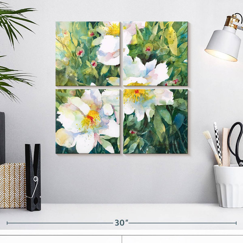 Harnek Pristine Peonies, 18" H x 18" W