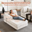 Canapé de 104 po sans os, canapé modulaire compressé avec méridienne, canapé modulaire à assise profonde et canapé modulaire en chenille avec mousse à mémoire de forme, sans assemblage requis