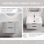 Meuble-lavabo flottant mural 30 po avec lavabo et tiroirs en céramique-917882421
