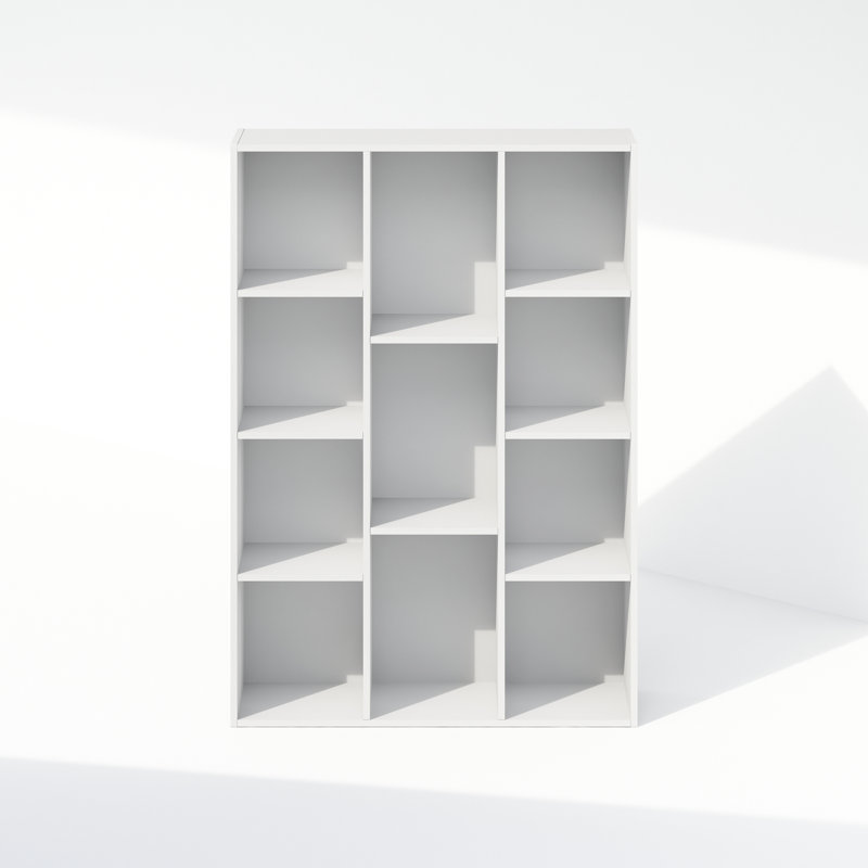 Ebern Designs Reed 11-Cube Reversible Open Shelf Multipurpose Bookcase, Storage Organizer, White