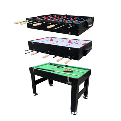KICK Trilogy 55" 3-in-1 Multi-Game Table, Black