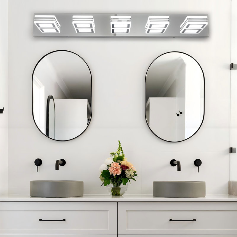 Luminaire de salle de bain Led, 5, Chrome chrome