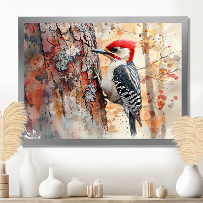 Woodpecker In The Forest - Bird Wall Art