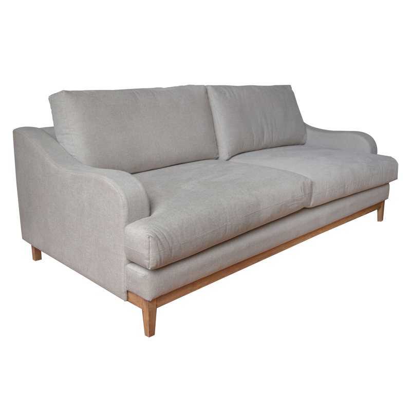 Structure et base en bois Ballenton, canapé, Polyester gris amande, H 35 po x l 85 po x P 41 po