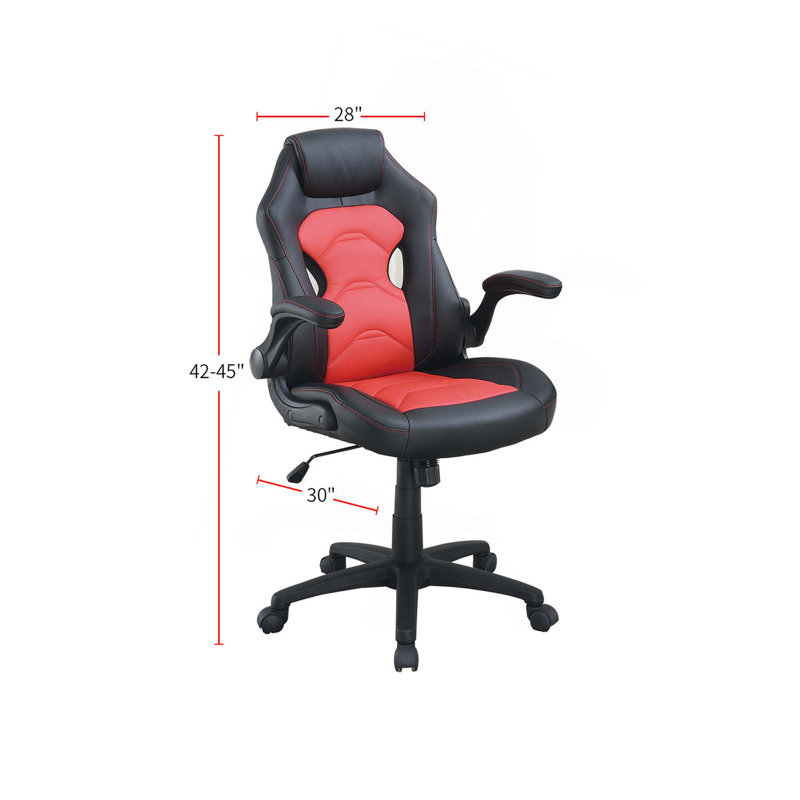 Adjustable Heigh Executive Office Chair, Black/Red
