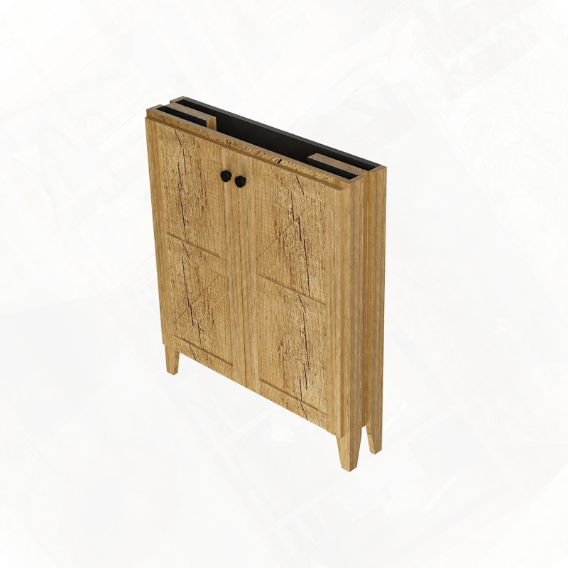 Armoire de salle de bain pliable sur pied avec charnières hydrauliques rembourrées, Jaune foncé