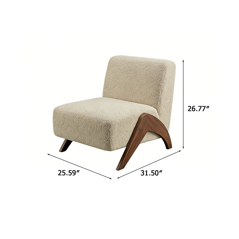 Fauteuil de loisir simple 25,59 po Wabi-Sabi Mid-Century