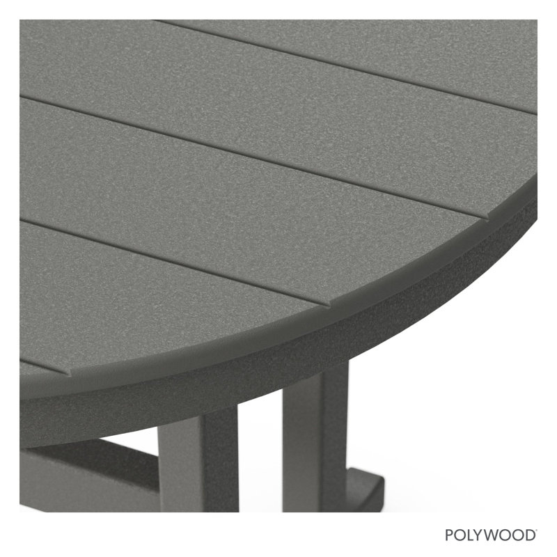POLYWOOD Round Farmhouse Dining Table, 36", Slate Gray