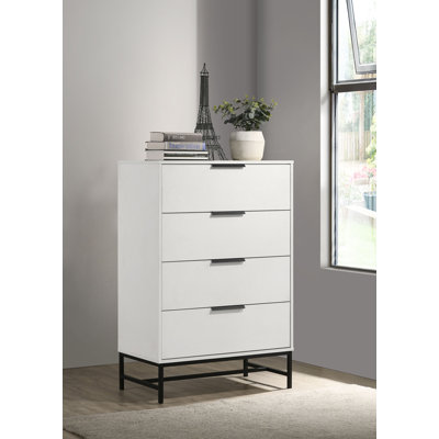 Commode de chambre à 4 tiroirs Campana - blanc