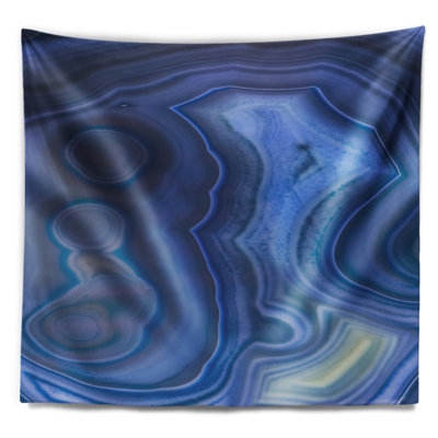 Tapisserie abstraite en agate bleue