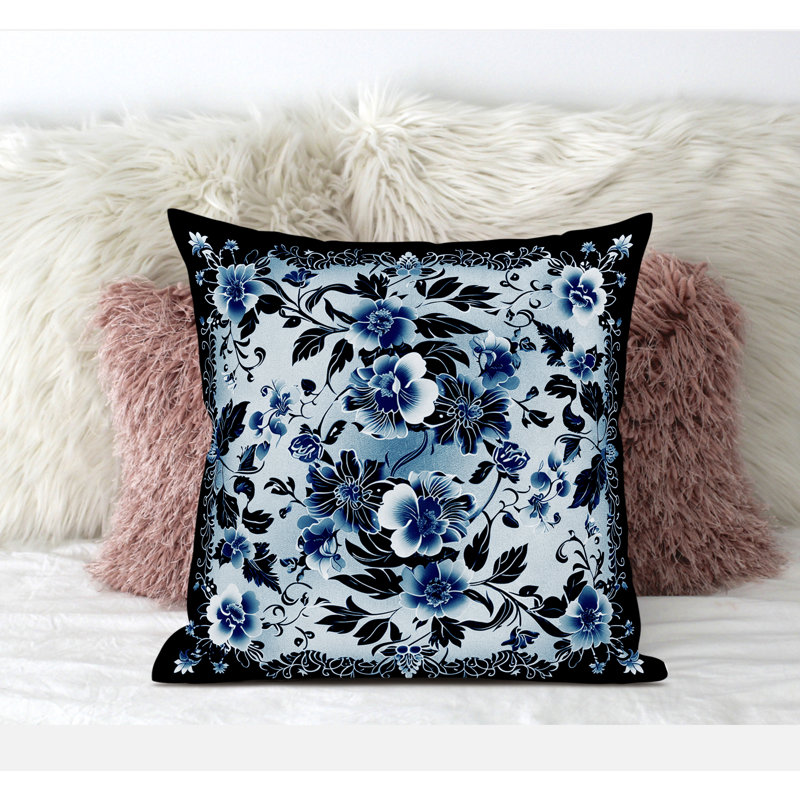 Floral Outdoor Reversible Throw Pillow, 16" H x 16" W