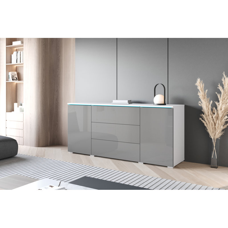 Borislav Laminate Rectangle Accent Chest, White/Grey