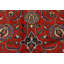 Tapis traditionnel rétro en laine rouge noué à la main 9 pi 10 po x 12 pi 9 po