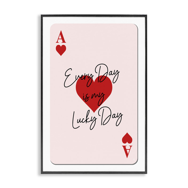 «Lucky Day Card Design», estampe numérique encadrée par Martina Pavlova, Giclée encadrée noir minuit, H 30 po x l 20 po