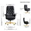 Fauteuil de bureau Kinnls Cellier Massage, fauteuils de direction modernes en cuir véritable pour bureaux, fauteuils inclinables ergonomiques, verrou inclinable à hauteur réglable, noir-101602210
