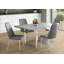 Table de salle à manger, rectangulaire, 60 po, cuisine, salle à manger, stratifié gris, métal chromé, contemporain, moderne