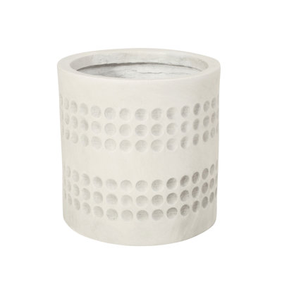 Pot à fleurs - Accessoire de décoration de jardin en béton antique blanc clair 10 po x 10 po x 10 po 9,88 po x 9,88 po x 9,88 po