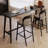 Black Straight Solid Wood Bar Table