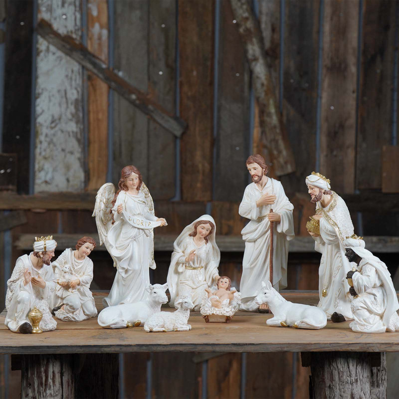 Christmas Religious & Spiritual Nativity Set, 8" H x 17" W