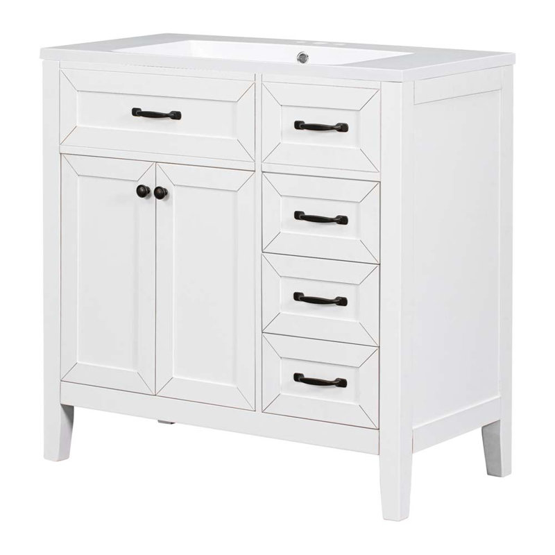 Meuble-lavabo 36 po avec lavabo 36 po, blanc, Blanc