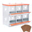 Nichoir en métal orange ventilé pour canards, avec coussin en fibre de coco, montage rapide et facile, ventilation optimisée, structure naturelle et sécurisée.
