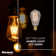 25W, ST15 Incandescent, Antique Dimmable Light Bulb, (2200K) E12/Candelabra Base