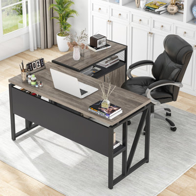 Bureau de direction et classeur latéral 2 pièces Lympsham