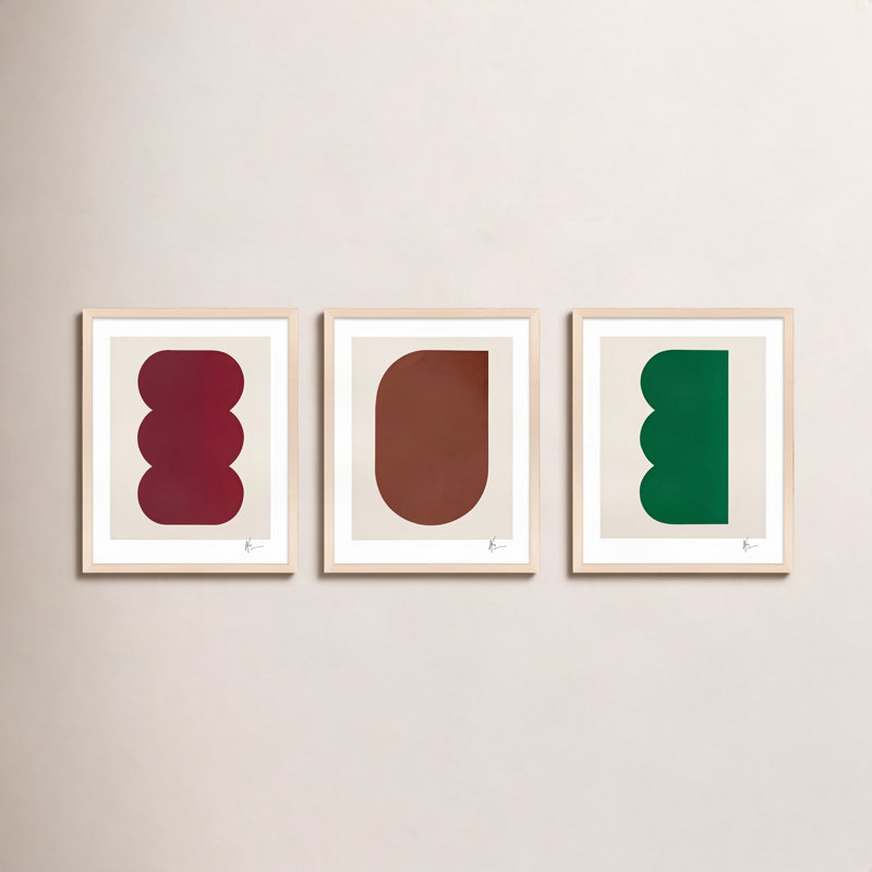 Trou de serrure 1-3. Ensemble de 3 pièces par Lee Lessem - Ensemble de 3 cadres de peinture, H 20 po x l 16 po x P 1,25 po