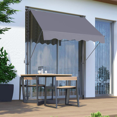 Auvent 100% pare-soleil - tissu rétractable pour terrasse et balcon 78 po x 47 po